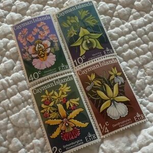Stamps # 12 | four Cayman Islands Orchid Stamps